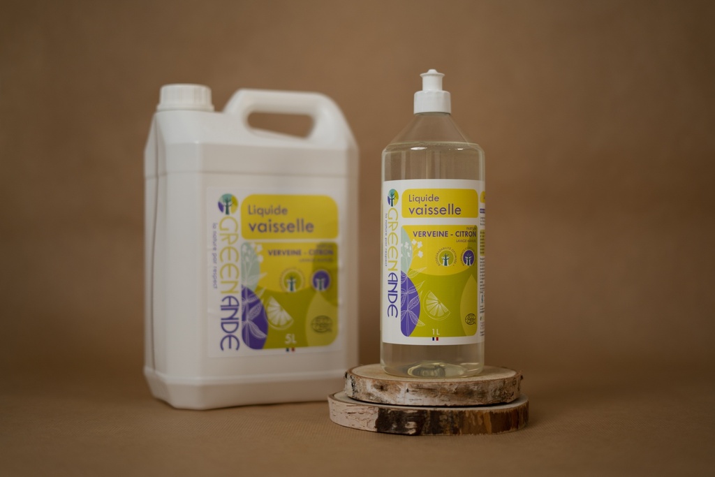 LIQUIDE VAISSELLE ECOLOGIQUE - BIDON DE 5 L - VERVEINE CITRON