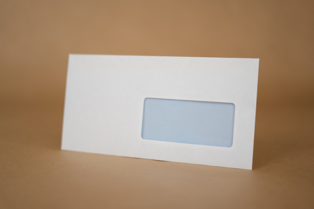 ENVELOPPE BLANCHE 80G - 110 X 220 MM (DL) - FENETRE 35 X 100 MM