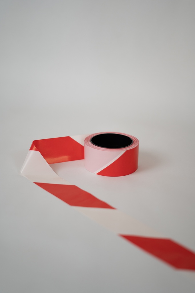 [F429] RUBAN DE SIGNALISATION - ROUGE/BLANC - 50 MM X 100 M