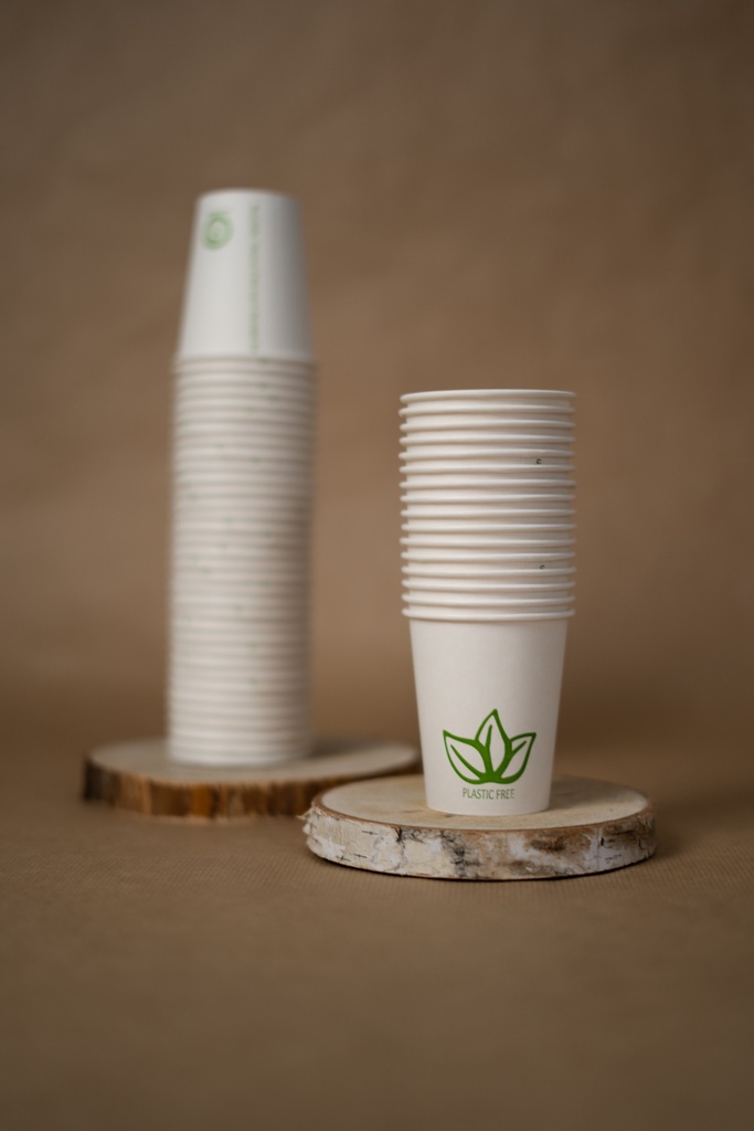 [U074] GOBELETS EN CARTON RECYCLE ECORESPONSABLES - LOT DE 100 - 18 CL