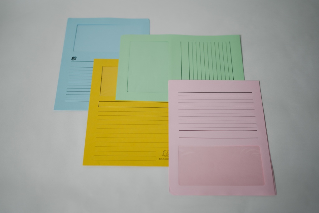 [F213] POCHETTES COIN CARTE A4 - 22 X 31 CM - LOT DE 6 - BLEU