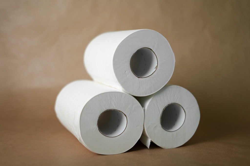 BOBINES PAPIER D'ESSUYAGE - 200 FEUILLES A DEVIDAGE CENTRAL - BLANC - LOT DE 3