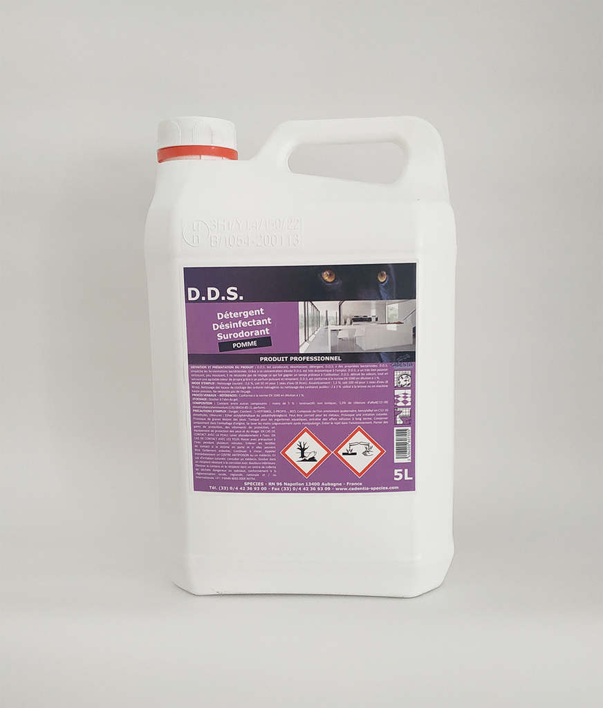 DETERGENT DESINFECTANT POUR SOLS - BIDON DE 5 L - POMME