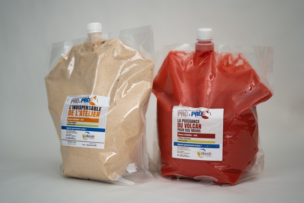 SAVONS D'ATELIER - LOT DE 4 POCHES DE 4 L - 2 X BEIGE + 2 X VOLCANO