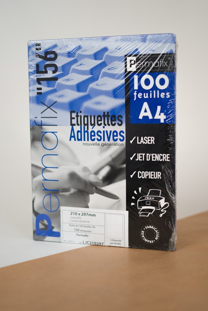 PLANCHES 4 ETIQUETTES - 105 X 148,5 MM - BOITE DE 100 PLANCHES