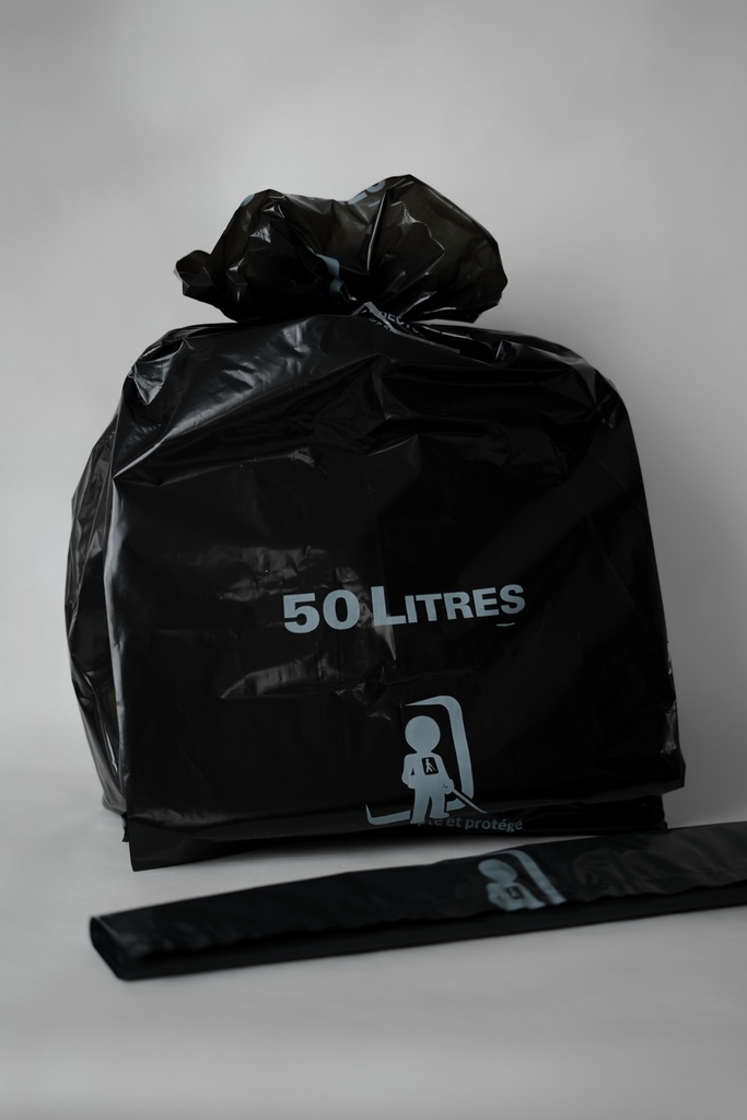 [P005] SAC POUBELLE GRIS - 130 L - 70 MICRONS