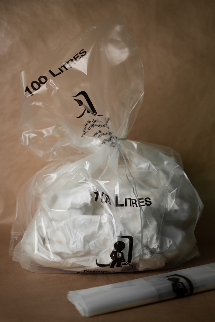 [P025] SAC POUBELLE TRANSLUCIDE - 130 L - 70 MICRONS