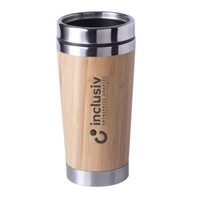 [OP-AMA-GL] MUG ISOTHERME BAMBOU INOX 50 CL - AVEC PERSO GRAVURE LASER