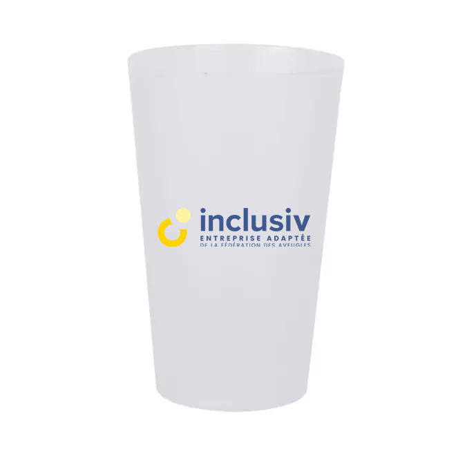 [OP-CUP30-4-BLA] GOBELET REUTILISABLE - 33 CL - AVEC PERSO QUADRI