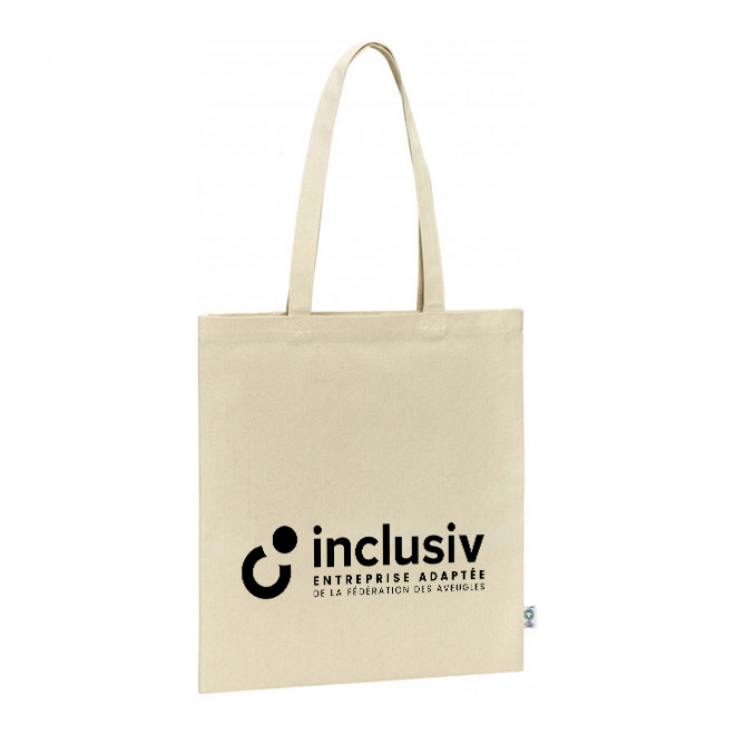 [OP-MARBIO100-1] TOTE BAG COTON BIO ORGANIQUE - 100 G/M2 - AVEC PERSO 1 COULEUR