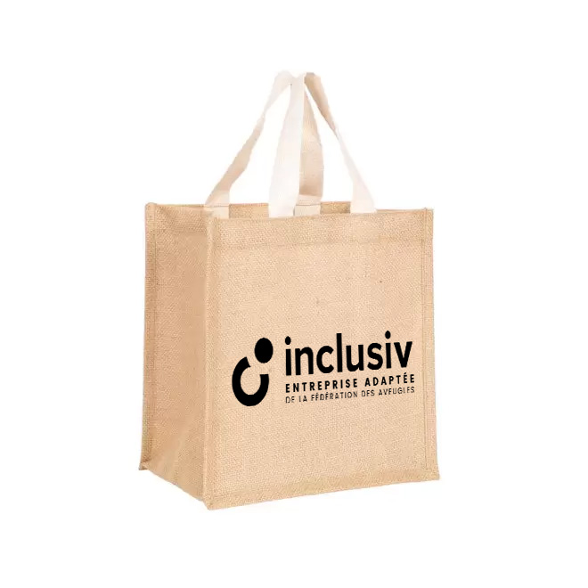 CABAS EN JUTE - PETIT MODELE - AVEC PERSO 1 COULEUR