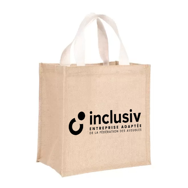 CABAS EN JUTE - GRAND MODELE - AVEC PERSO 1 COULEUR