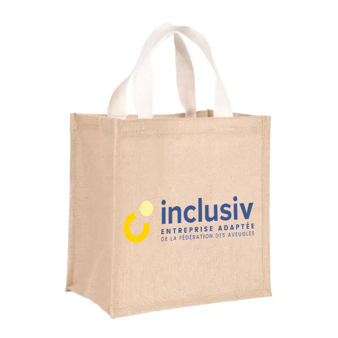 CABAS EN JUTE - GRAND MODELE - AVEC PERSO QUADRI