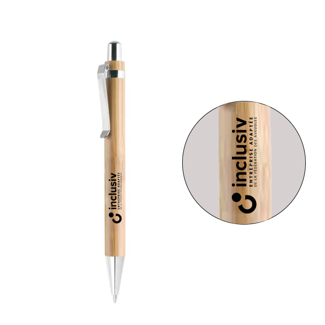 STYLO A BILLE BAMBOU - AVEC PERSO 1 COULEUR