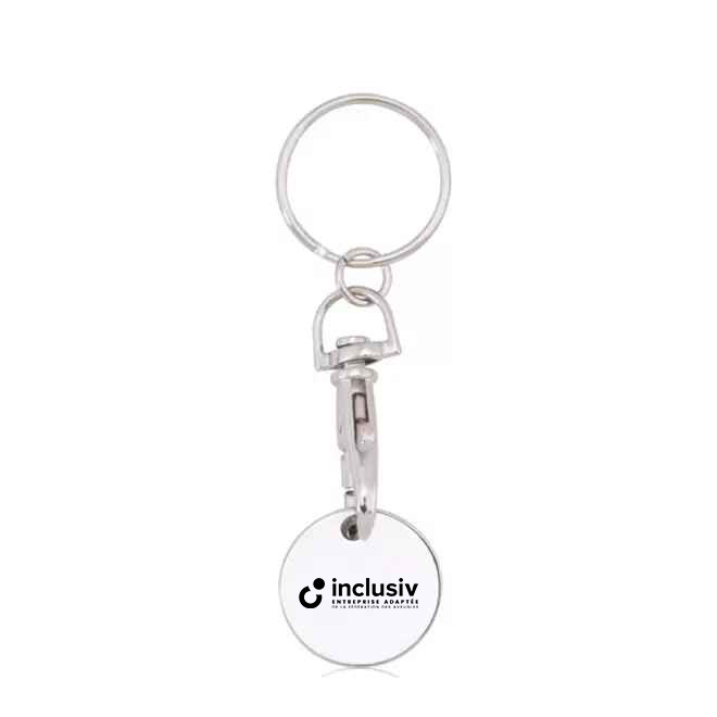 [OP-EUR-1] PORTE-CLES AVEC JETON - AVEC PERSO 1 COULEUR