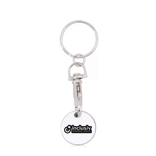 [OP-EUR-2] PORTE-CLES AVEC JETON - AVEC PERSO 2 COULEURS