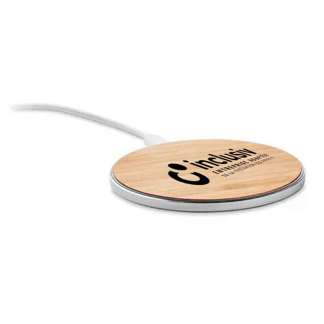 [OP-LOO-1] CHARGEUR INDUCTION BAMBOU - AVEC PERSO 1 COULEUR