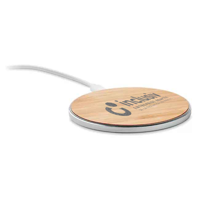 CHARGEUR INDUCTION BAMBOU - AVEC PERSO GRAVURE LASER