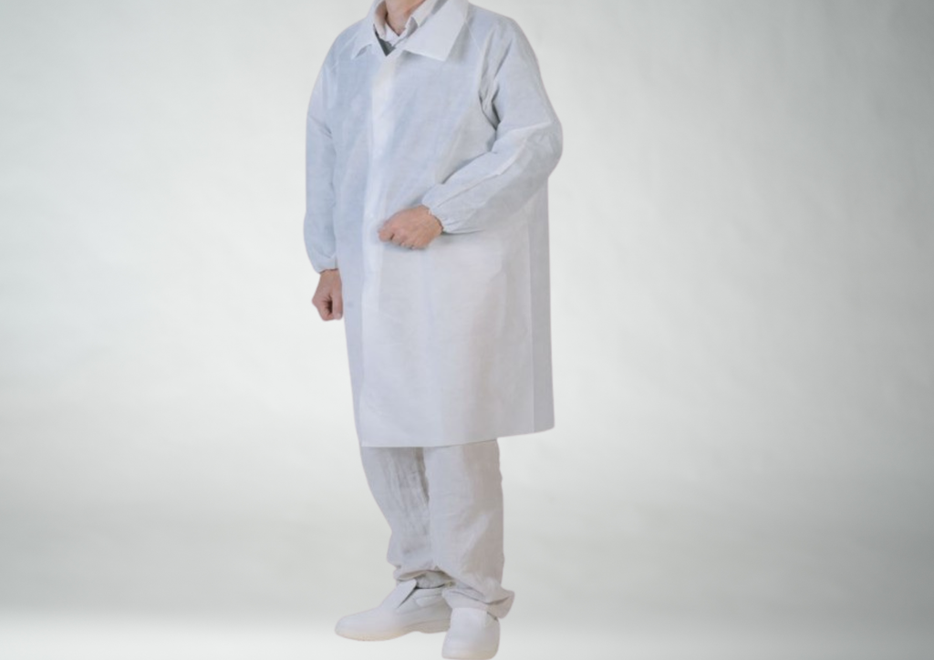 BLOUSES DE PROTECTION JETABLES BLANCHES - XL - LOT DE 50