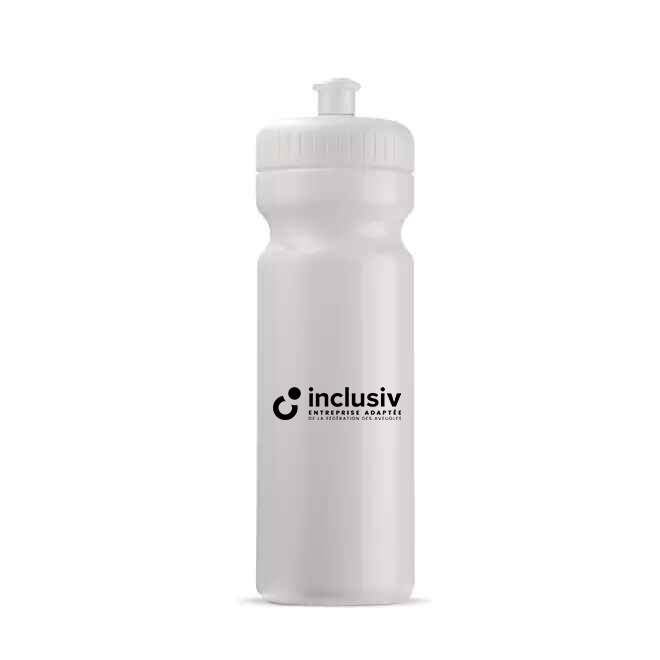 [OP-TRA-1-BLA] GOURDE CLASSIQUE 750 ML - AVEC PERSO 1 COULEUR (Blanc)