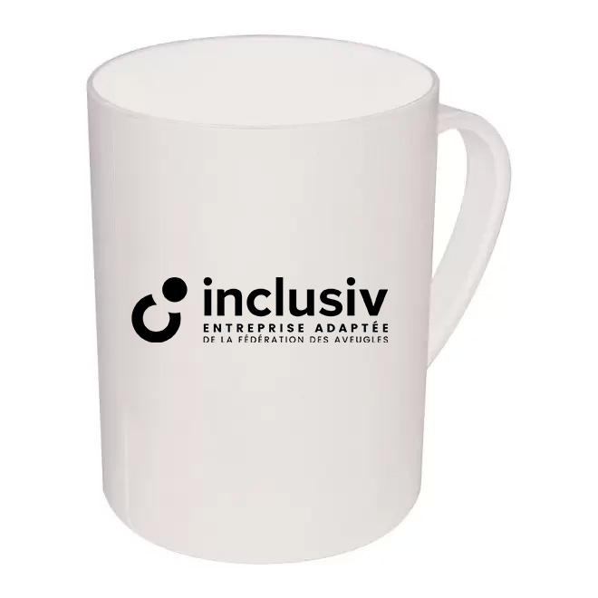 [OP-MUG25-1-GBL] MUG POLYPROPYLENE 33 CL - AVEC PERSO 1 COULEUR (Givré blanc)