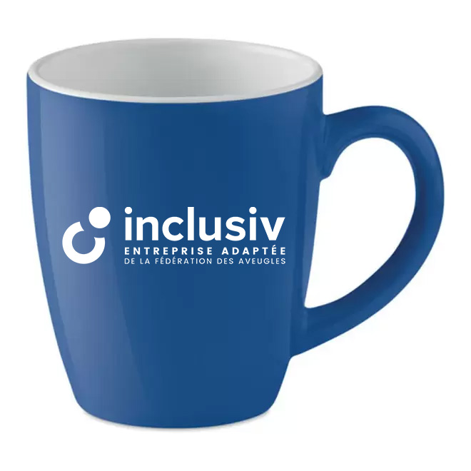 [OP-DUL-1-BLR] MUG CERAMIQUE DESIGN 29 CL - AVEC PERSO 1 COULEUR (Bleu royal)