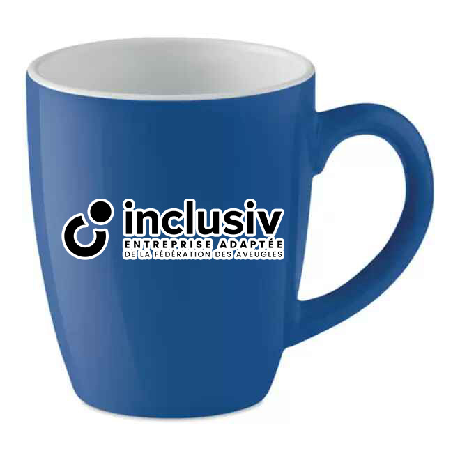 [OP-DUL-2-BLR] MUG CERAMIQUE DESIGN 29 CL - AVEC PERSO 2 COULEURS (Bleu royal)