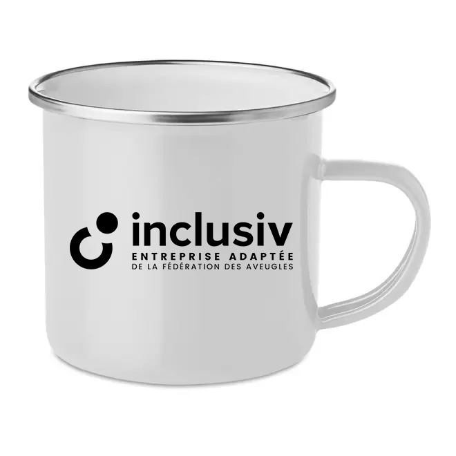 [OP-RAN-1-BLA] MUG METAL VINTAGE 35 CL - AVEC PERSO 1 COULEUR (Blanc)