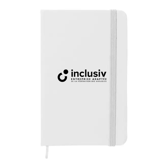 [OP-TOM-1-BLA] CARNET PU A5 - AVEC PERSO 1 COULEUR (Blanc)