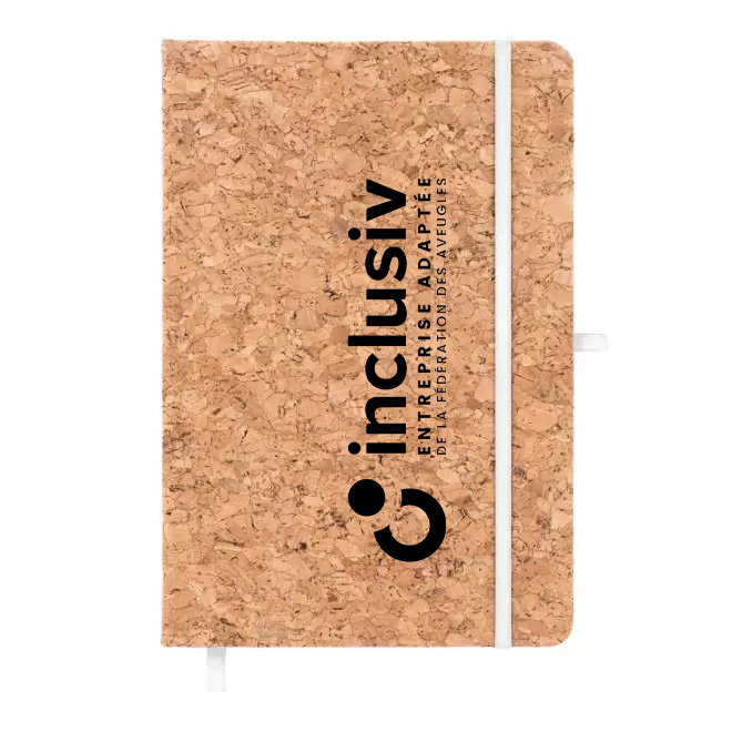 [OP-ISI-1-BLA] CARNET LIEGE A5 - AVEC PERSO 1 COULEUR (Blanc)