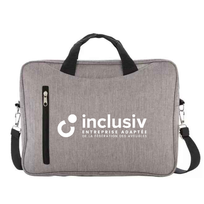 [OP-FAR-1-GRI] SACOCHE POUR ORDINATEUR - AVEC PERSO 1 COULEUR (Gris)