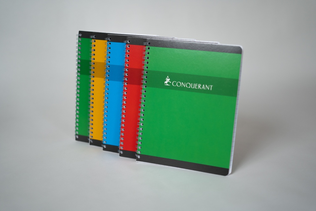 CAHIERS SPIRALES 70G - 100 FEUILLES PETITS CARR. - 21 X 29,7 CM - LOT DE 5 - ASSORTI