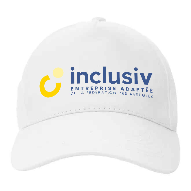 [OP-KOU-4-BLA] CASQUETTE STANDARD COTON RECYCLE - AVEC PERSO QUADRI (Blanc)