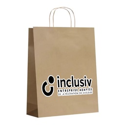 [OP-HONL-2] SAC SHOPPING KRAFT - TAILLE L - AVEC PERSO 2 COULEURS