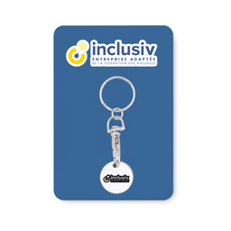 [OP-EUR-4] PORTE-CLES AVEC JETON - AVEC PERSO JETON 2 COULEURS + CARTON QUADRI